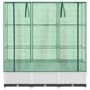 Letto Rialzato con Copertura Serra Effetto Rattan 120x40x138 cm 4015843