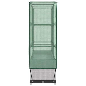 vidaXL Letto Rialzato con Copertura Serra Effetto Rattan 120x40x138 cm