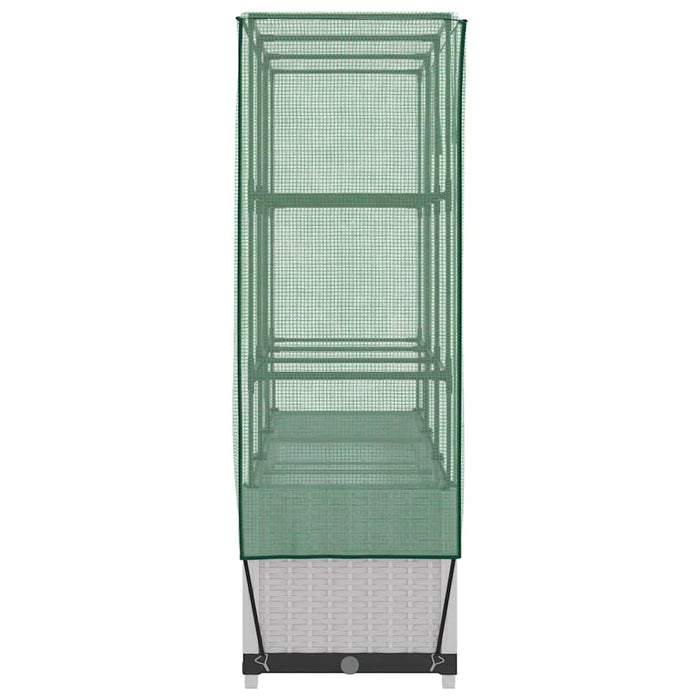 vidaXL Letto Rialzato con Copertura Serra Effetto Rattan 120x40x138 cm