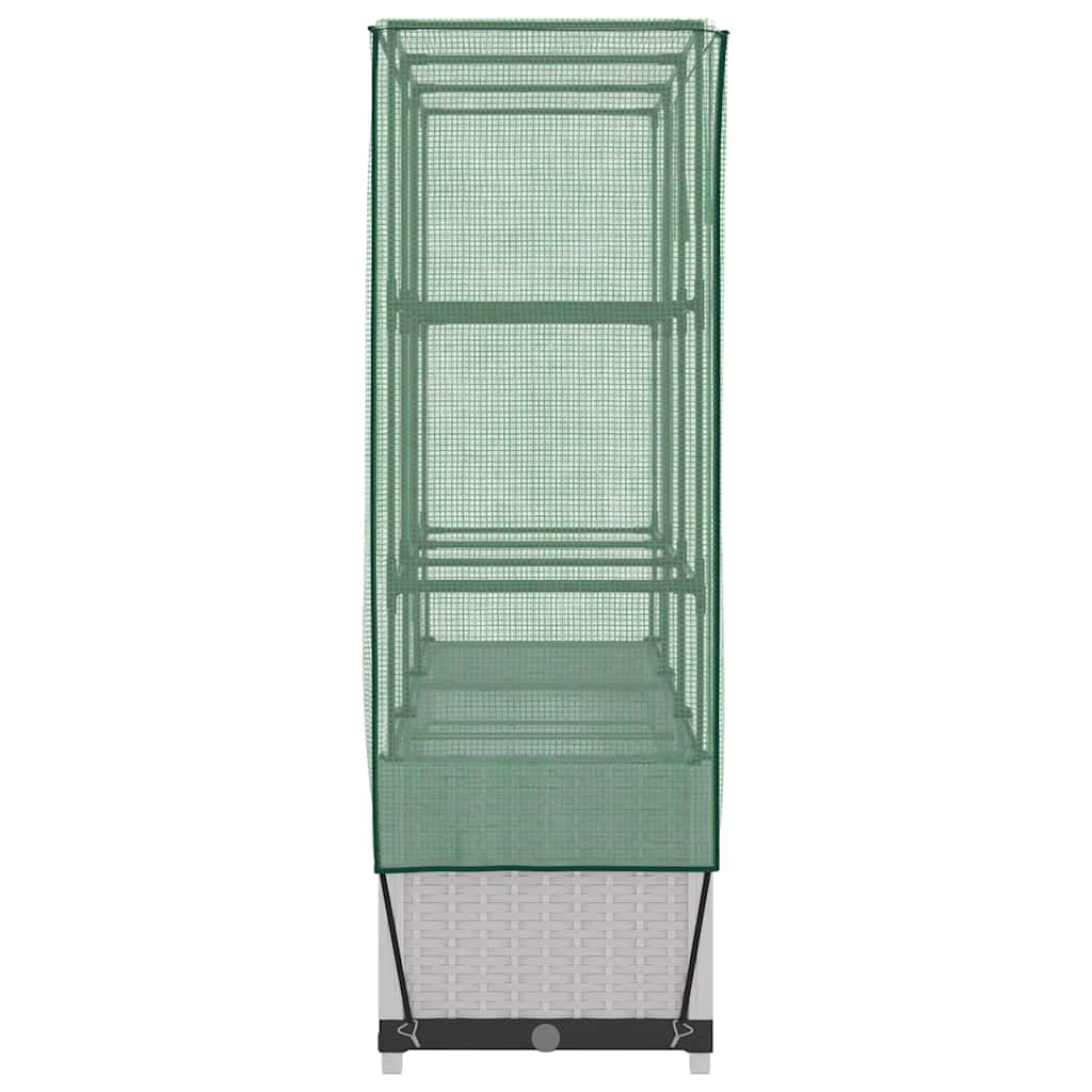 Letto Rialzato con Copertura Serra Effetto Rattan 120x40x138 cm 4015843