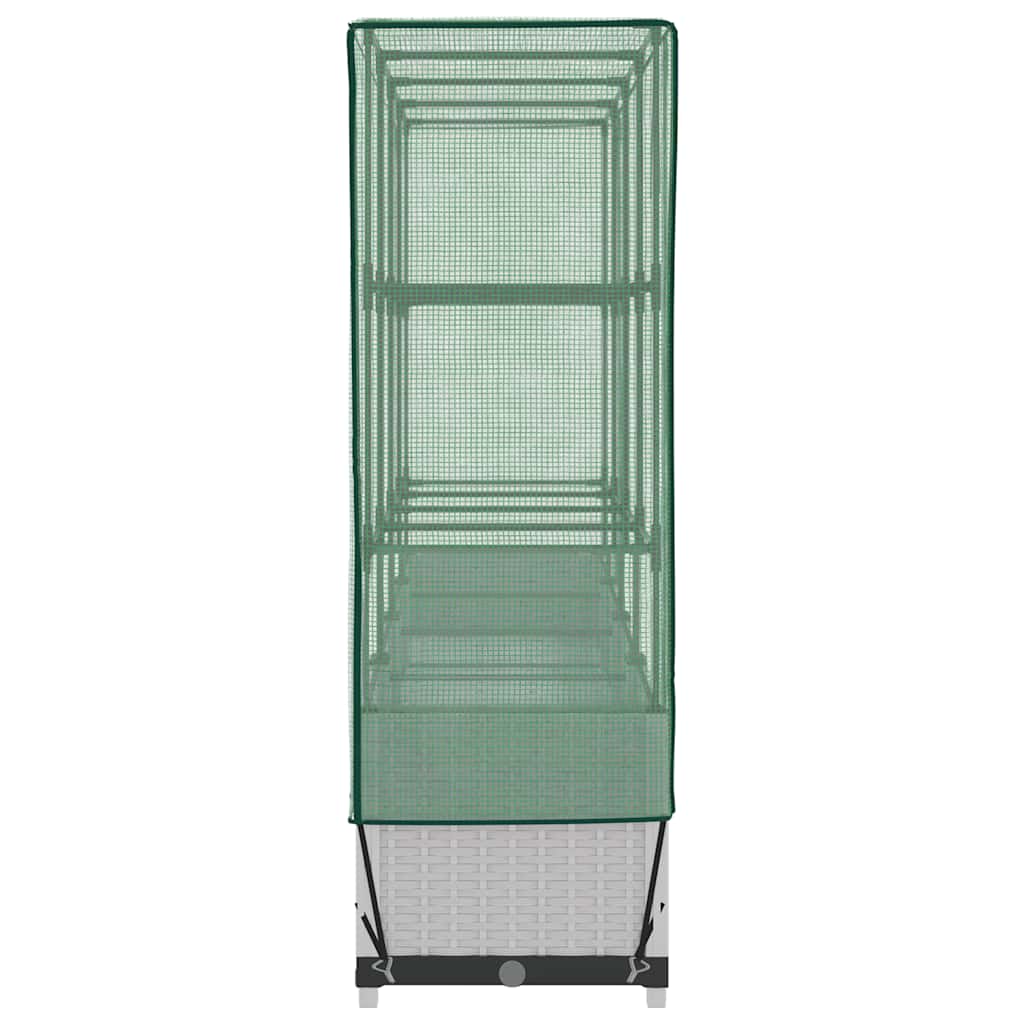 vidaXL Letto Rialzato con Copertura Serra Effetto Rattan 160x40x138 cm