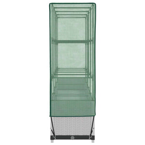 vidaXL Letto Rialzato con Copertura Serra Effetto Rattan 160x40x138 cm