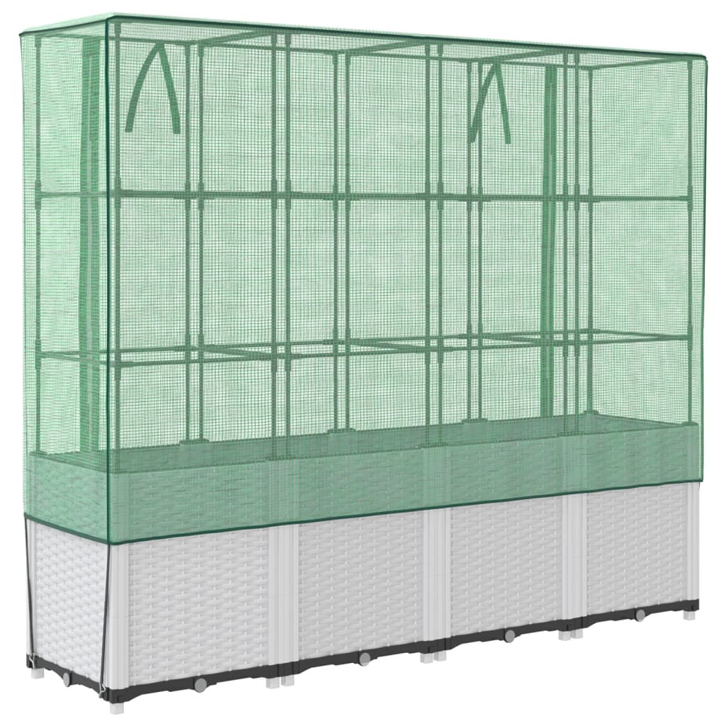 vidaXL Letto Rialzato con Copertura Serra Effetto Rattan 160x40x153 cm