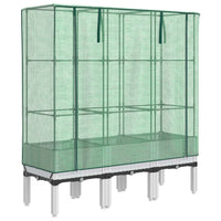 Vaso per fioriera rialzata per piante fiori terrazza da giardino rialzata con rivestimento in simil rattan 120 x 40 x 140 cm bianco 02_0038746