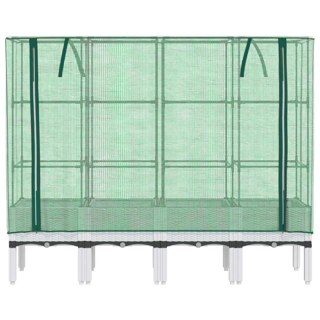 Letto Rialzato con Copertura Serra Effetto Rattan 160x40x140 cm 4015849