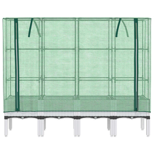 Vaso per fioriera rialzata per piante fiori terrazza da giardino rialzata con rivestimento in simil rattan 160 x 40 x 140 cm bianco 02_0038758