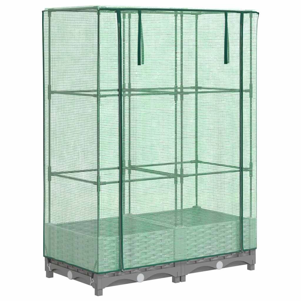 vidaXL Letto Rialzato con Copertura Serra Effetto Rattan 80x40x123 cm