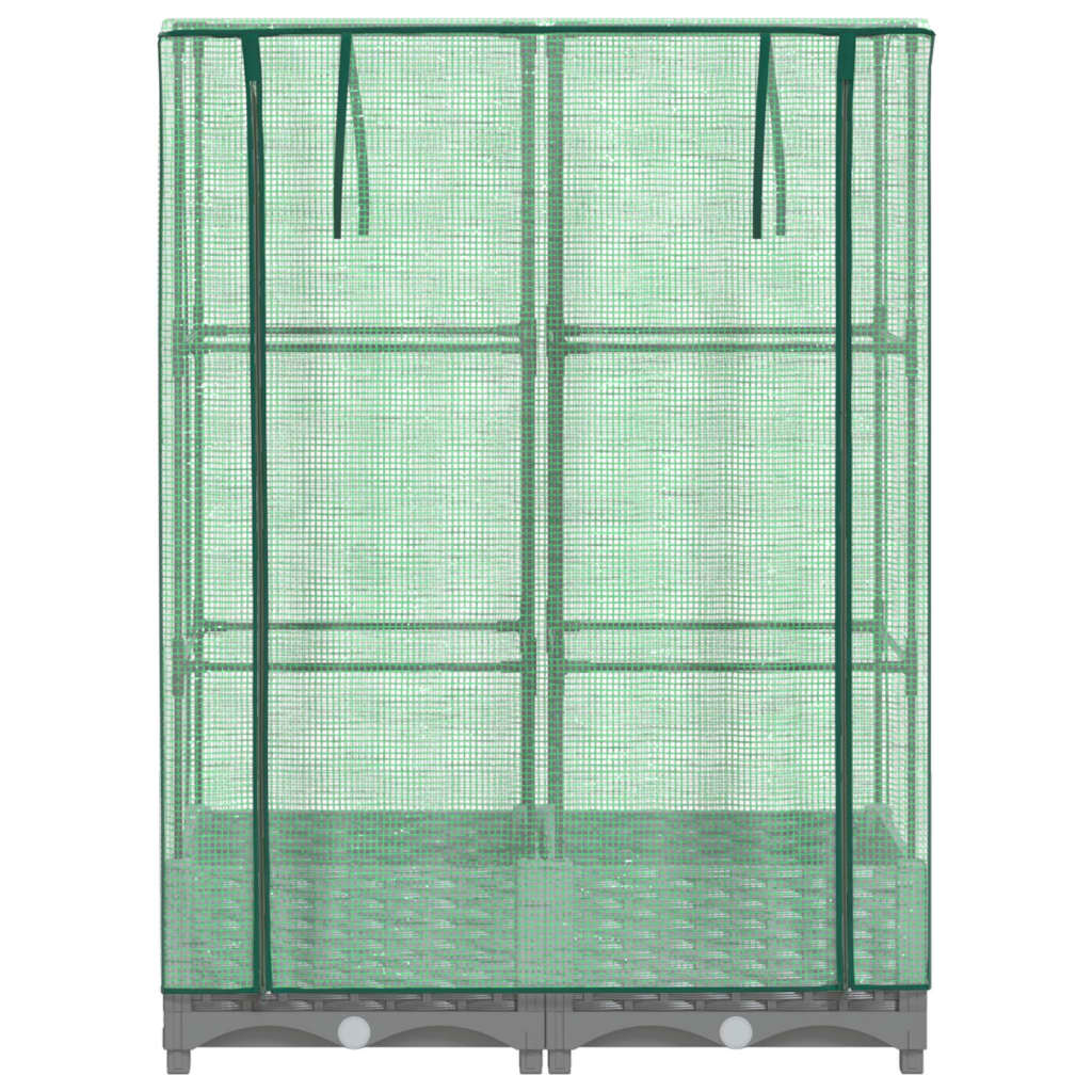 Fioriera rialzata per terrazza giardino rialzato con copertura effetto rattan 80 x 40 x 123 cm grigio chiaro 02_0038784