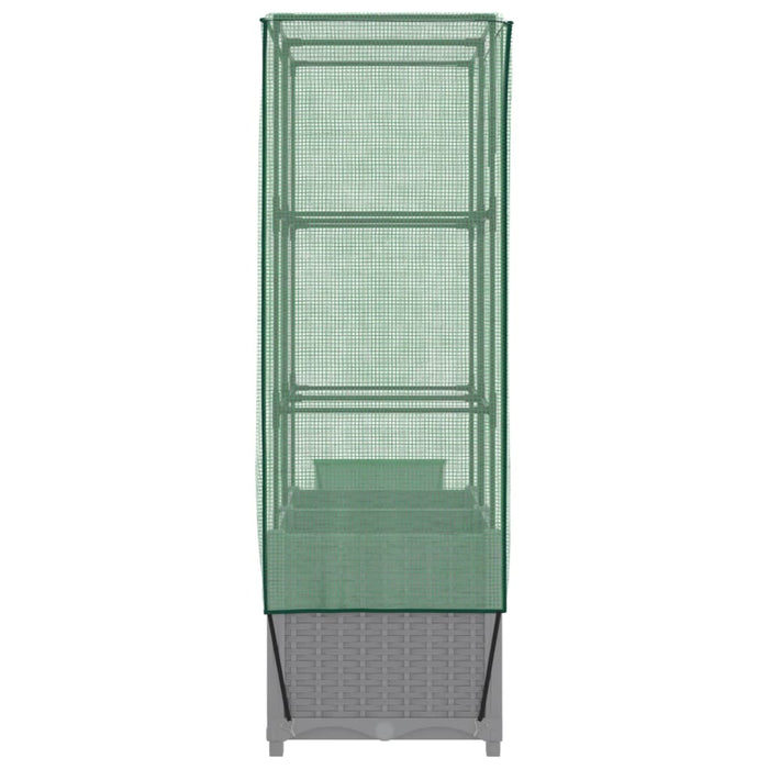 Letto Rialzato con Copertura Serra Effetto Rattan 80x40x138 cm