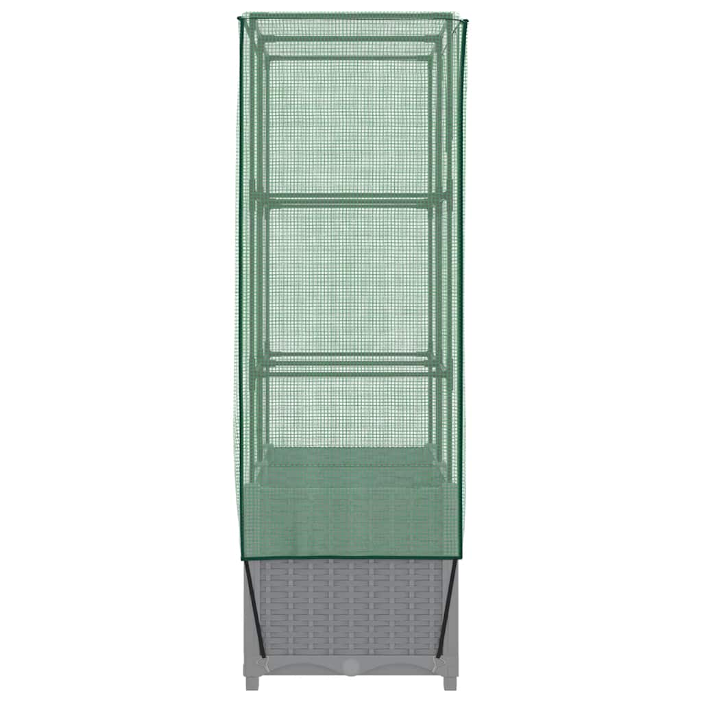 Letto Rialzato con Copertura Serra Effetto Rattan 80x40x138 cm 4015856