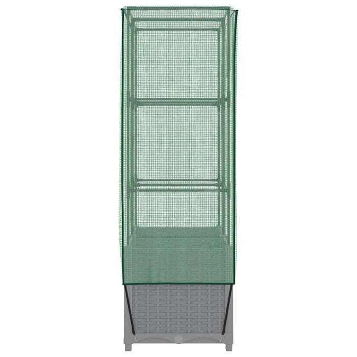 Letto Rialzato con Copertura Serra Effetto Rattan 80x40x138 cm 4015856