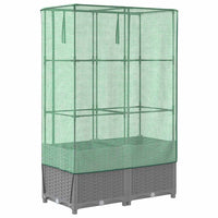 Letto Rialzato con Copertura Serra Effetto Rattan 80x40x138 cm 4015856