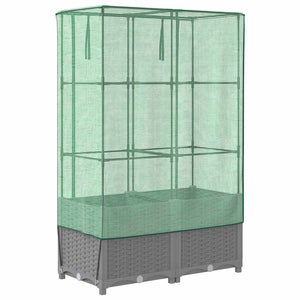 Letto Rialzato con Copertura Serra Effetto Rattan 80x40x138 cm 4015856