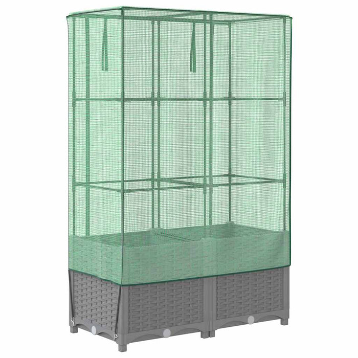 Letto Rialzato con Copertura Serra Effetto Rattan 80x40x138 cm 4015856