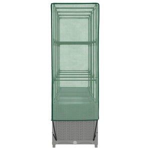 Letto Rialzato con Copertura Serra Effetto Rattan 160x40x138 cm 4015858