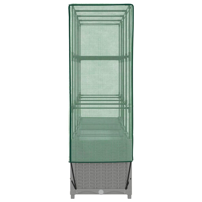 Letto Rialzato con Copertura Serra Effetto Rattan 160x40x138 cm 4015858