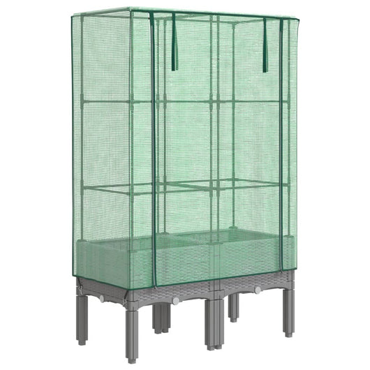 Vaso per fioriera rialzata per piante fiori terrazza da giardino rialzata con rivestimento in simil rattan 80 x 40 x 140 cm grigio chiaro 02_0038796