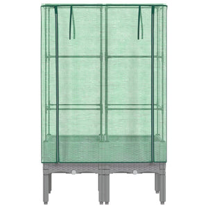 Letto Rialzato con Copertura Serra Effetto Rattan 80x40x140 cm 4015861