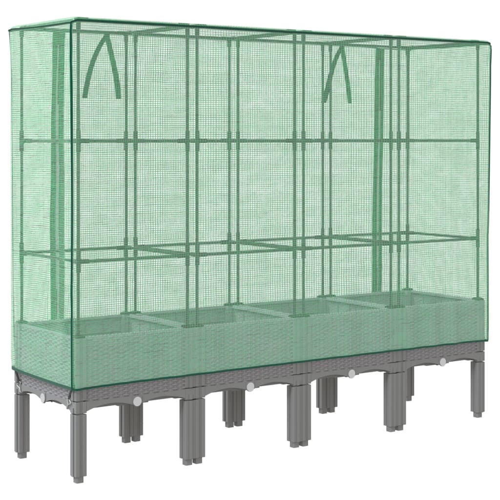 vidaXL Letto Rialzato con Copertura Serra Effetto Rattan 160x40x140 cm