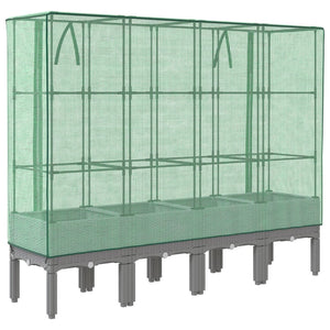 vidaXL Letto Rialzato con Copertura Serra Effetto Rattan 160x40x140 cm