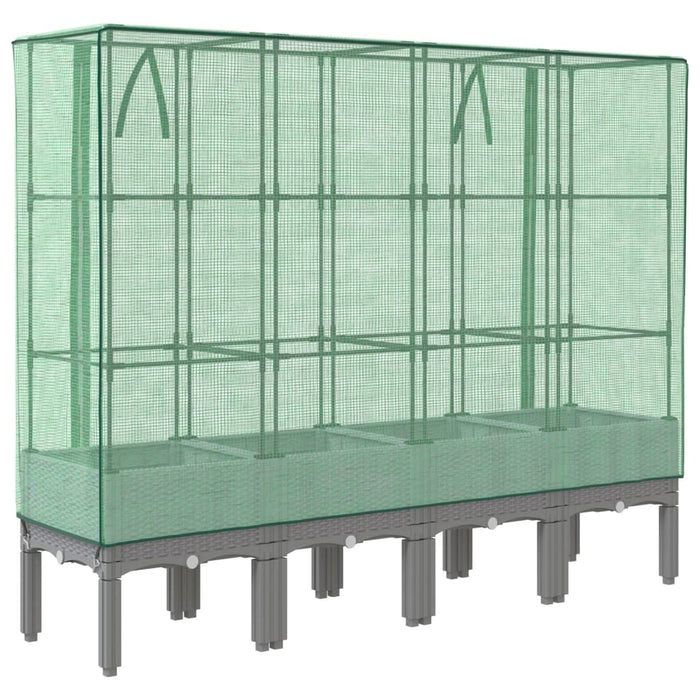 vidaXL Letto Rialzato con Copertura Serra Effetto Rattan 160x40x140 cm