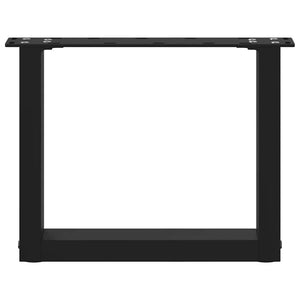 vidaXL Gambe per Tavolino da Caffè a Forma di U 2 pz Nere 30x(30-31) cm Acciaio