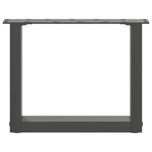 Gambe per Tavolino da Caff¨¨ a Forma di U 2 pz-Set di 2 Gamba per Tavolo Antracite 30x(30-31) cm Acciaio