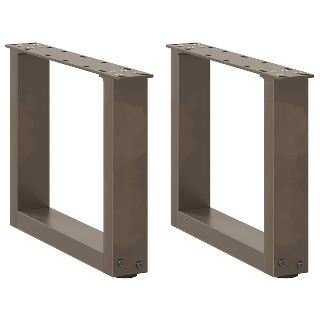 Gambe per Tavolino da Caffè a Forma di U 2 pz Acciaio Naturale 30x(30-31) cm Acciaio