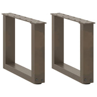 Gambe per Tavolino da Caffè a Forma di U 2 pz Acciaio Naturale 30x(30-31) cm Acciaio