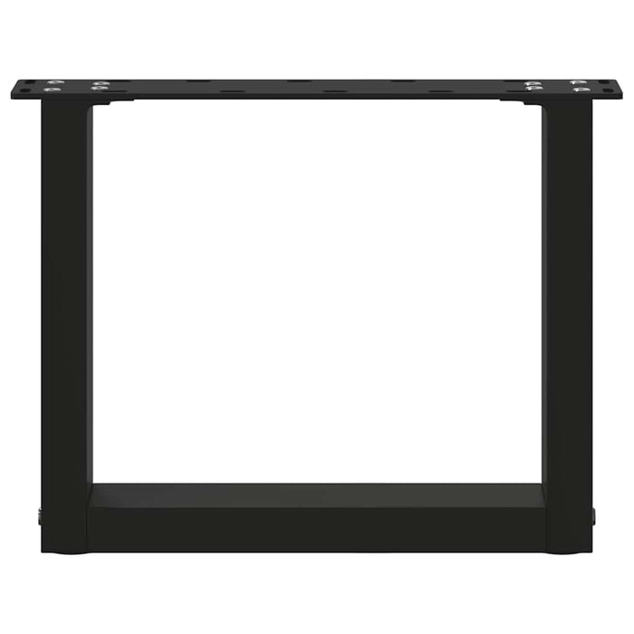 vidaXL Gambe per Tavolino da Caffè a Forma di U 2 pz Nere 40x(30-31) cm Acciaio