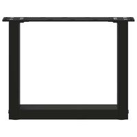 Gambe per Tavolino da Caffè a Forma di U 2 pz Nere 40x(30-31) cm Acciaio 4013132