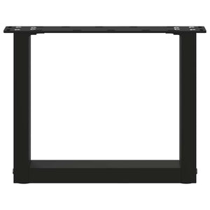 Gambe per Tavolino da Caffè a Forma di U 2 pz Nere 40x(30-31) cm Acciaio 4013132