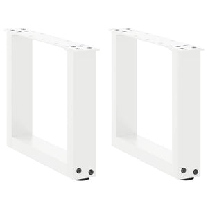 Gambe per Tavolino da CaffÃ¨ a Forma di U 2 pz Bianche 40x(30-31) cm Acciaio