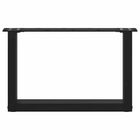 vidaXL Gambe per Tavolino da Caffè a Forma di U 2 pz Nere 50x(30-31) cm Acciaio