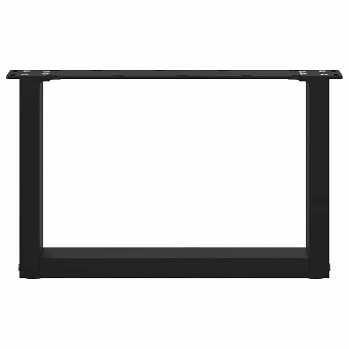 vidaXL Gambe per Tavolino da Caffè a Forma di U 2 pz Nere 50x(30-31) cm Acciaio