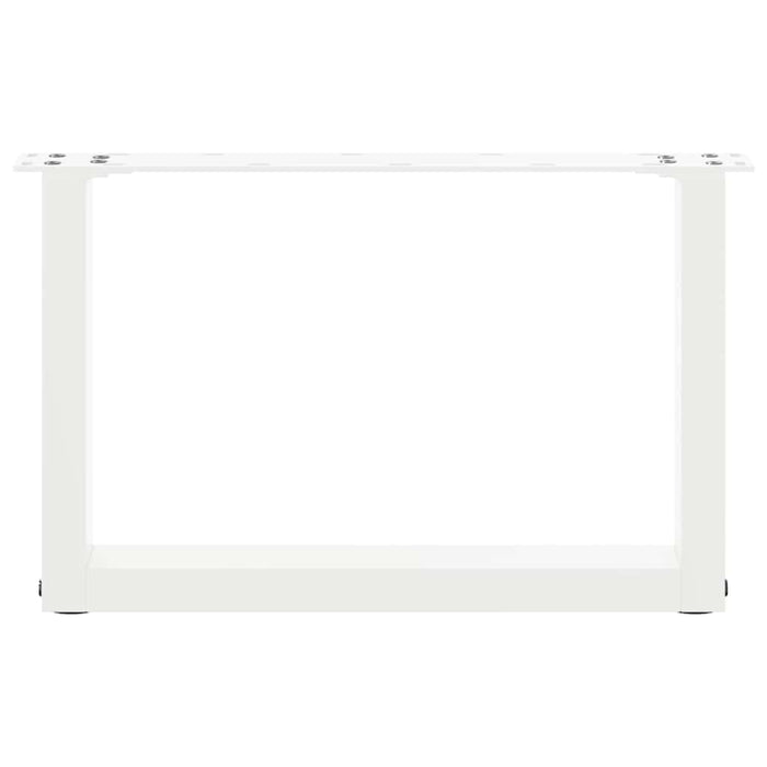 Gambe per Tavolino da Caff¨¨ a Forma di U 2 pz-Set di 2 Gamba per Tavolo Bianche 50x(30-31) cm Acciaio 875458