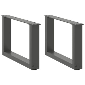 Gambe per Tavolino da Caffè a Forma di U 2 pz Antracite 50x(30-31) cm Acciaio