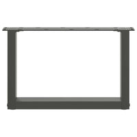 Gambe per Tavolino da Caffè a Forma di U 2 pz Antracite 50x(30-31) cm Acciaio
