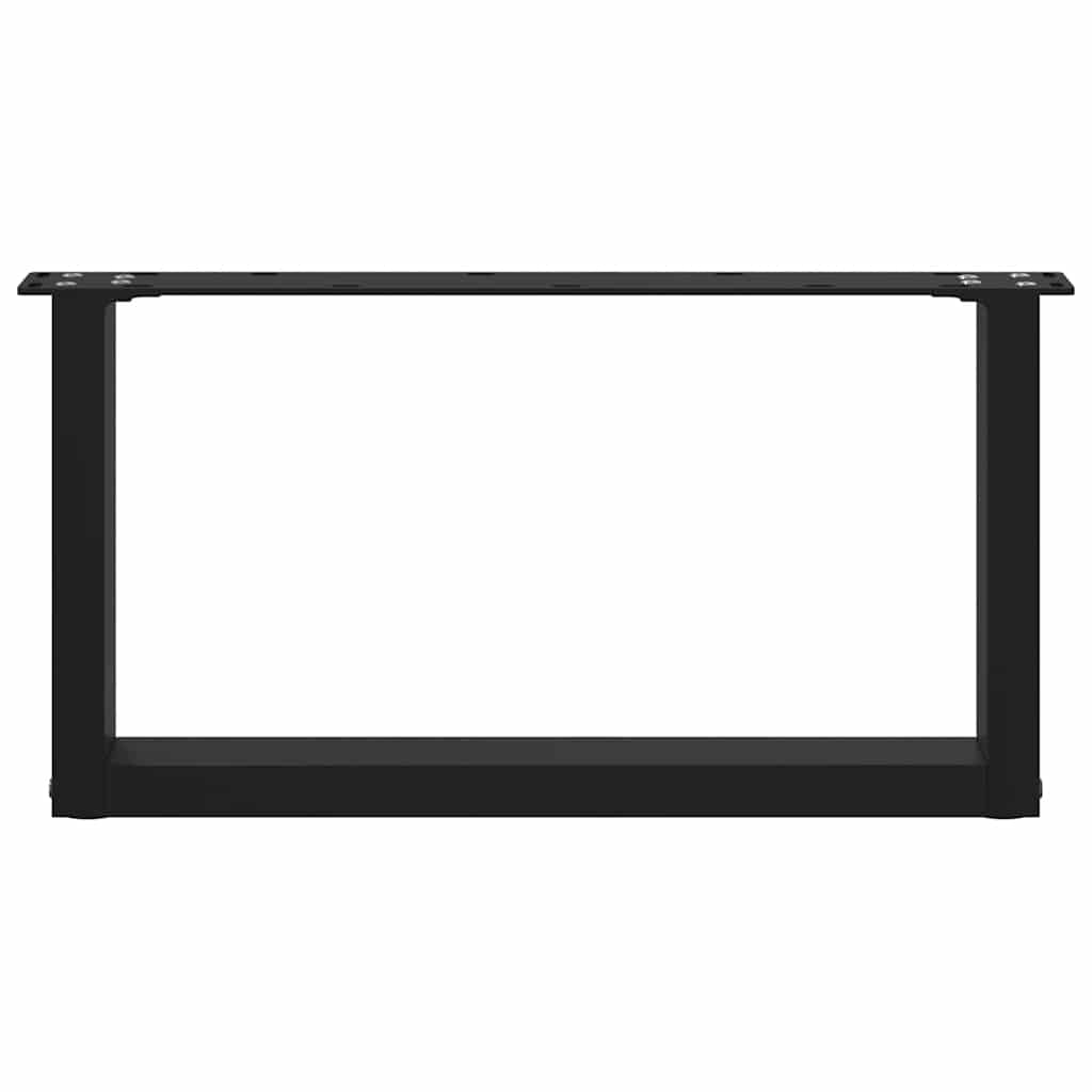 vidaXL Gambe per Tavolino da Caffè a Forma di U 2 pz Nere 60x(30-31) cm Acciaio