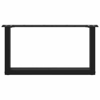 vidaXL Gambe per Tavolino da Caffè a Forma di U 2 pz Nere 60x(30-31) cm Acciaio
