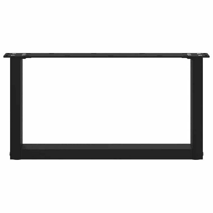 vidaXL Gambe per Tavolino da Caffè a Forma di U 2 pz Nere 60x(30-31) cm Acciaio
