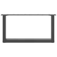 Gambe per Tavolino da Caff¨¨ a Forma di U 2 pz-Set di 2 Gamba per Tavolo Antracite 60x(30-31) cm Acciaio 385499