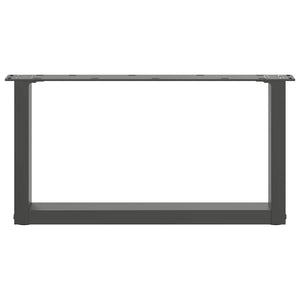 Gambe per Tavolino da Caff¨¨ a Forma di U 2 pz-Set di 2 Gamba per Tavolo Antracite 60x(30-31) cm Acciaio 385499