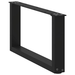 Gambe per Tavolino da Caffè a Forma di U 2 pz Nere 70x(30-31) cm Acciaio 4013144