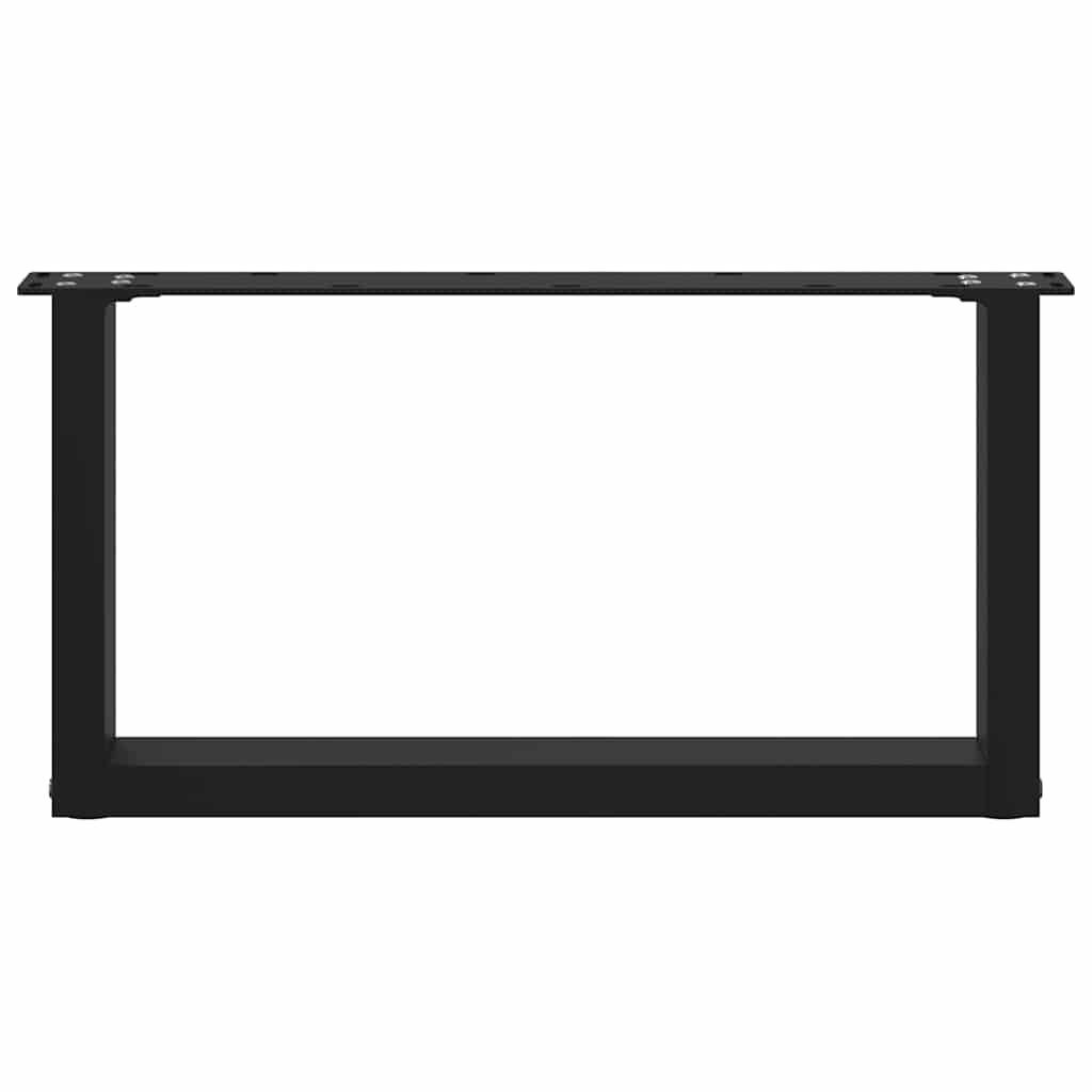 Gambe per Tavolino da Caffè a Forma di U 2 pz Nere 70x(30-31) cm Acciaio 4013144