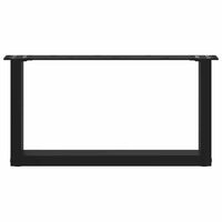 Gambe per Tavolino da Caffè a Forma di U 2 pz Nere 70x(30-31) cm Acciaio 4013144