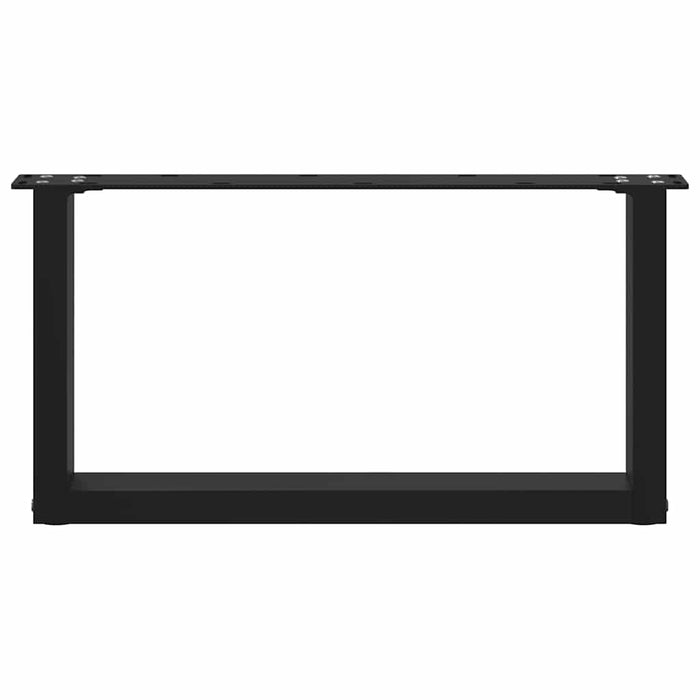 Gambe per Tavolino da Caffè a Forma di U 2 pz Nere 70x(30-31) cm Acciaio