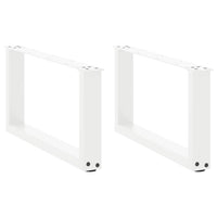 Gambe per Tavolino da Caffè a Forma di U 2 pz Bianche 70x(30-31) cm Acciaio