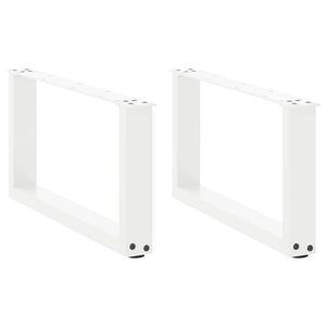 Gambe per Tavolino da Caffè a Forma di U 2 pz Bianche 70x(30-31) cm Acciaio