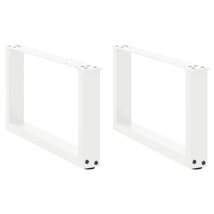 Gambe per Tavolino da Caffè a Forma di U 2 pz Bianche 70x(30-31) cm Acciaio